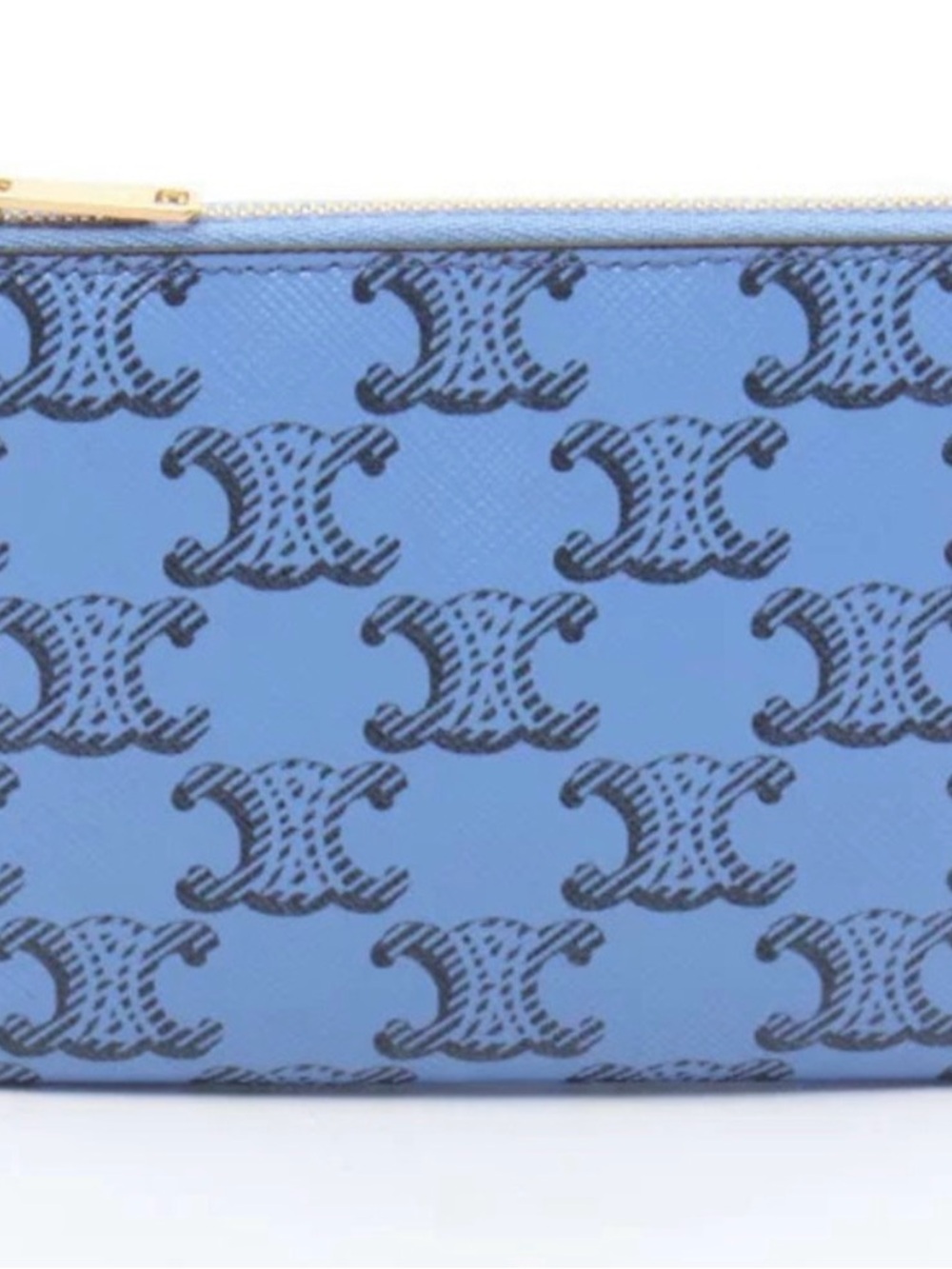 Celine Blue Monogram Zip Pouch